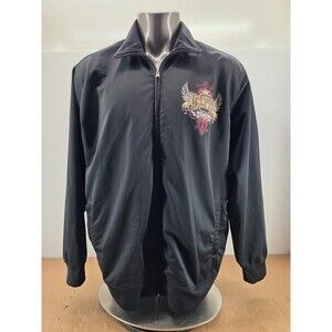 MMA Elite Y2K Men’s XL Track Jacket Black Zip Tattoo “Pride And Pain” Cyber Goth